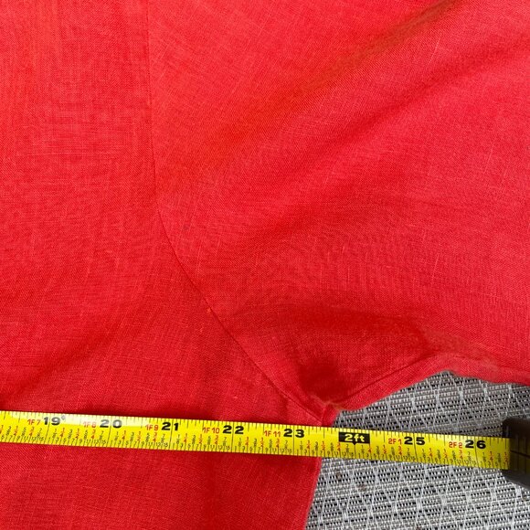 Bryn Walker 100% Linen Dress Size M  Coral Lagenlook Hippie Coastal Minimal Very - Picture 8 of 9